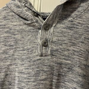 American Eagle Outfitters Heather Gray Henley Hoodie